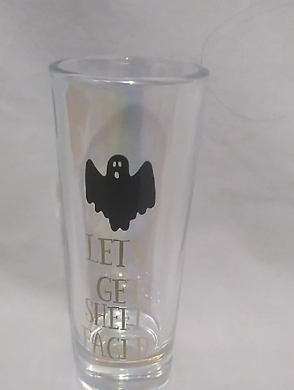 Halloween Tall Shot Glasses Set Of 4 - Clear with Black Spooky Icons(H1) - Picture 7 of 13